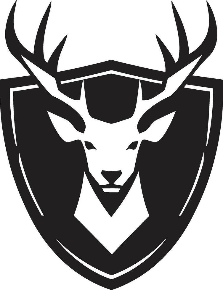 Elegance in the Wild Black Vector Deer Symbol Harmonic Beauty Deer Emblem in Monochromes Serenity