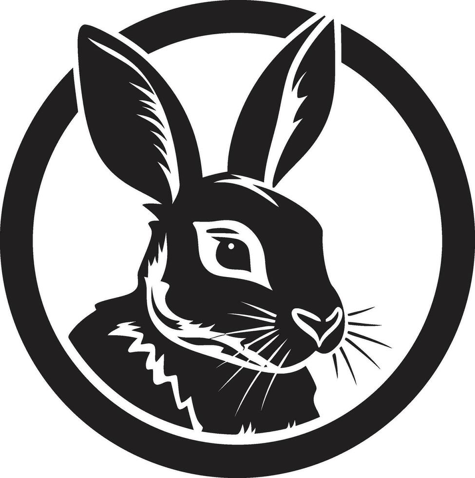 Bold Black Bunny Vector Icon Stylish Rabbit Outline Design