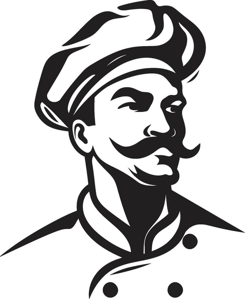 Savoring the Art of Cuisine Black and White Chef Sensory Delights Monochromatic Chef Vector Mastery
