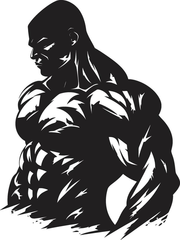 Ink and Muscle Vector Bodybuilder Silhouette Strength and Shadow Black Vector Champion