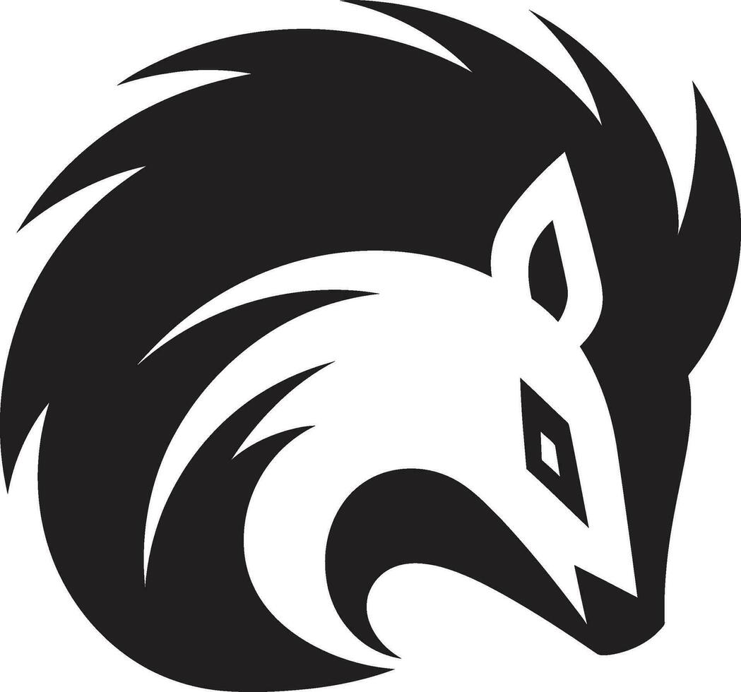 Black Beauty Skunk Logo Design Ebon Elegance Furry Emblem vector