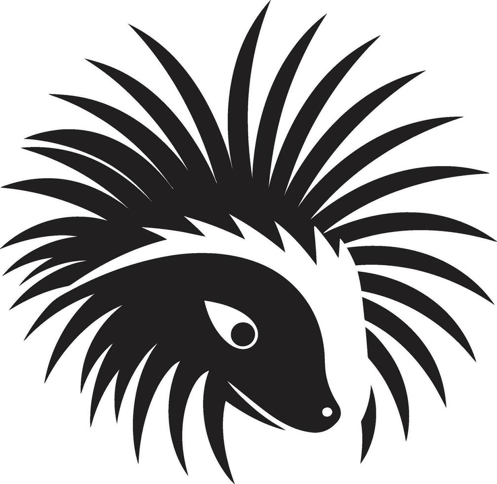 Porcupine Quill Symbolic Seal Black Porcupine Spike Stylish Icon vector
