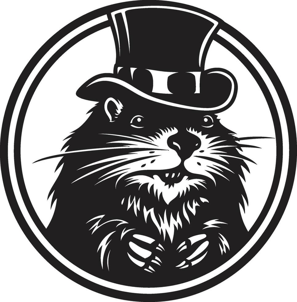 Sleek Beaver Silhouette Logo Clever Beaver Icon vector