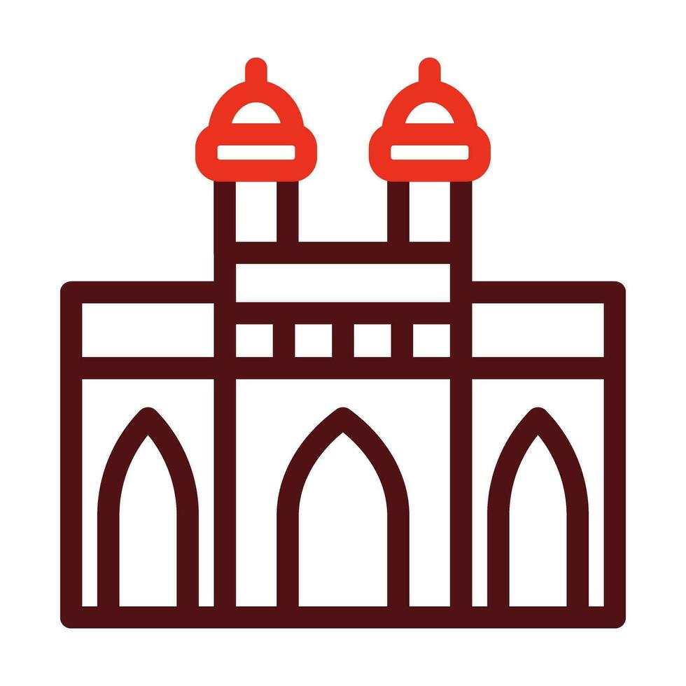 Gateway Of India Vector Thick Line Two Color Icons For Personal And Commercial Use.