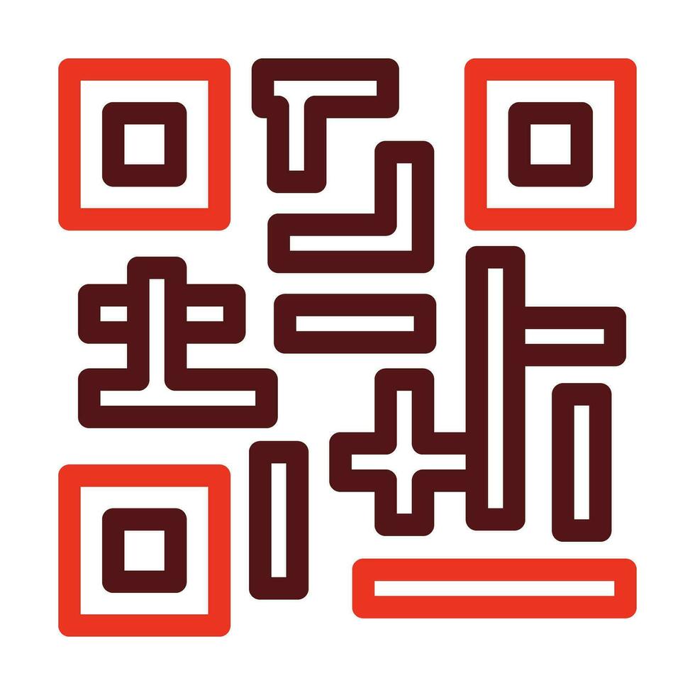 Qr Code Vector Thick Line Two Color Icons For Personal And Commercial Use.