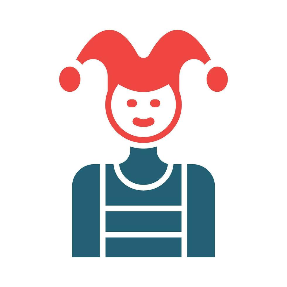 Jester Vector Glyph Two Color Icon For Personal And Commercial Use.