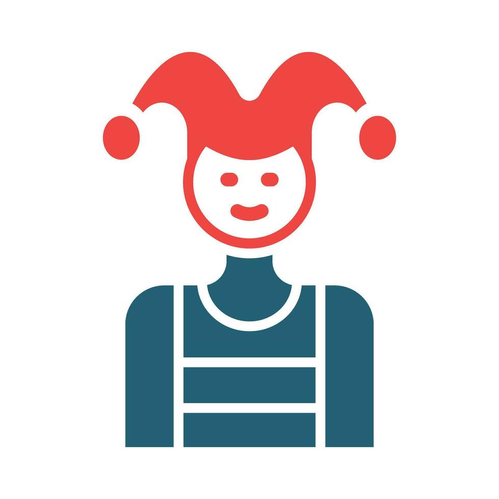 Jester Vector Glyph Two Color Icon For Personal And Commercial Use.