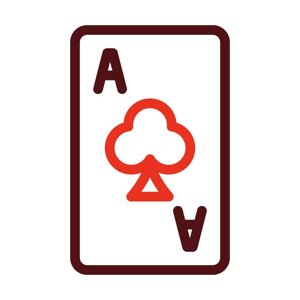 Ace Of Clover Vector Thick Line Two Color Icons For Personal And Commercial Use.