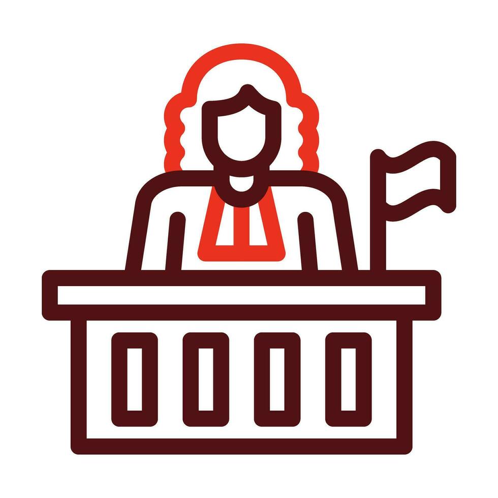 Magistrate Vector Thick Line Two Color Icons For Personal And Commercial Use.