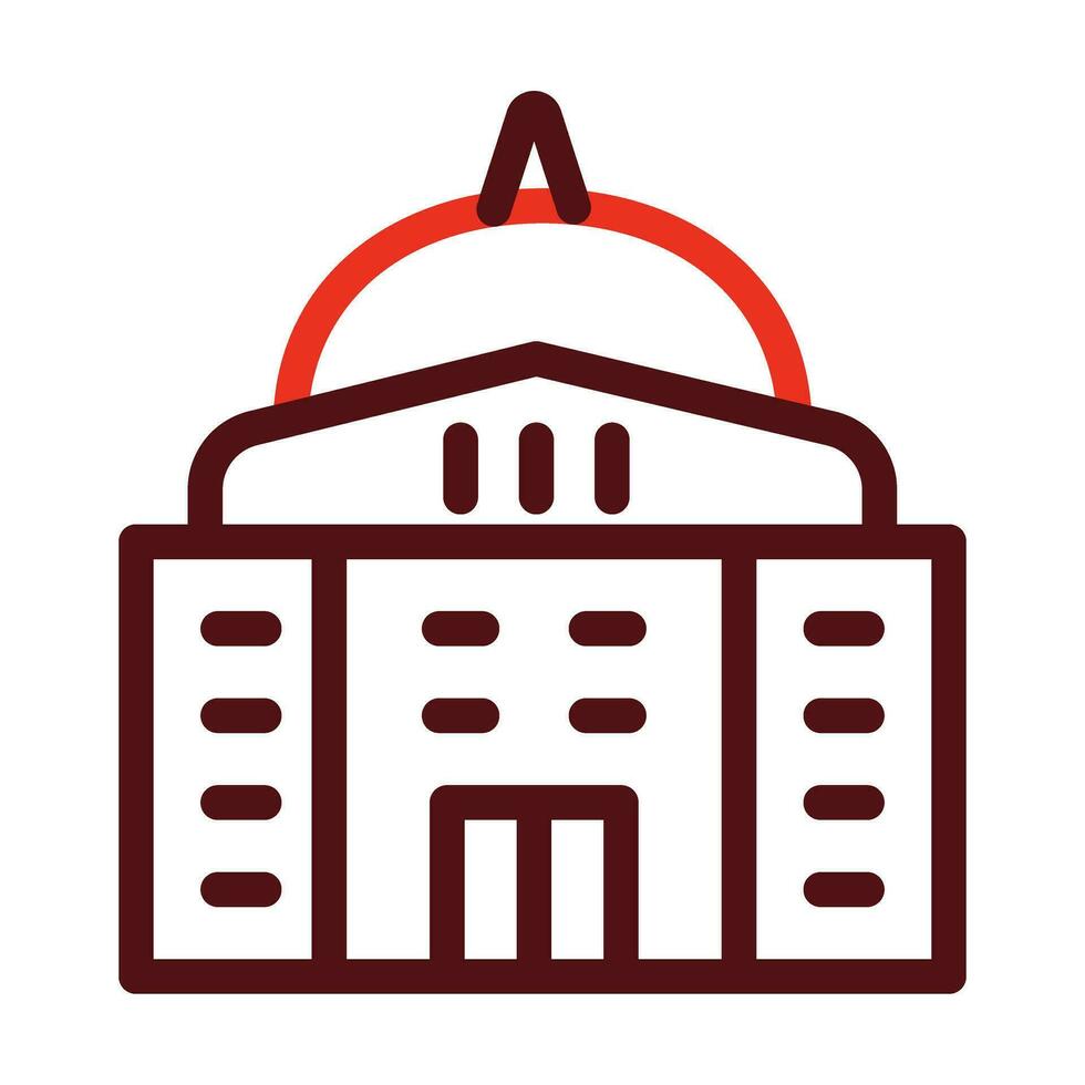 Government Building Vector Thick Line Two Color Icons For Personal And Commercial Use.