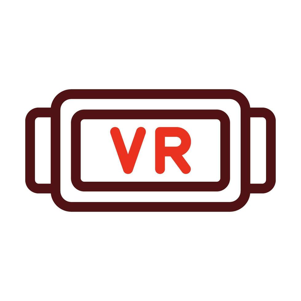 Vr Glasses Vector Thick Line Two Color Icons For Personal And Commercial Use.