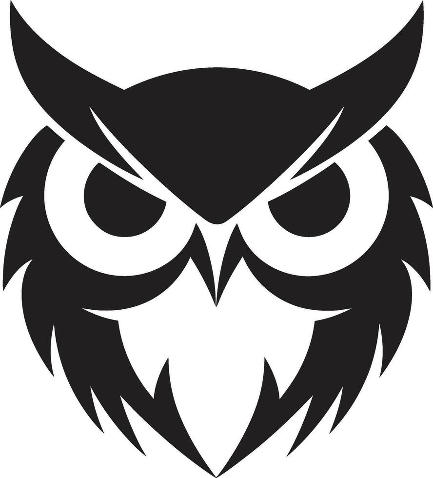 Owl Silhouette Design Element Feathered Friend Vector Symbol