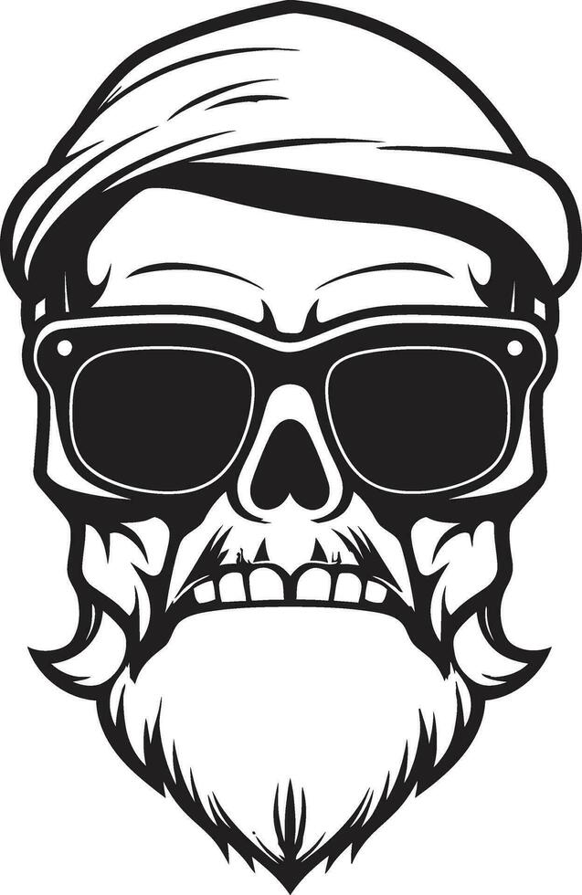 Slick Skullhead A Funky Black Vector Creation Chic and Groovy Cool Skullhead in Monochrome