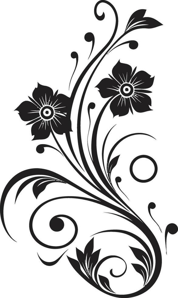 Midnight Serenade in Florals Sculpted Ebony Elegance vector