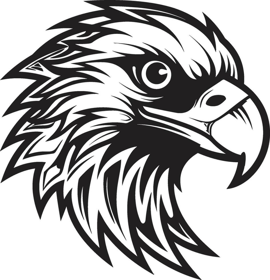 Black Vector Predator Hawk Logo Design for Website Black Vector Predator Hawk Logo Design for App