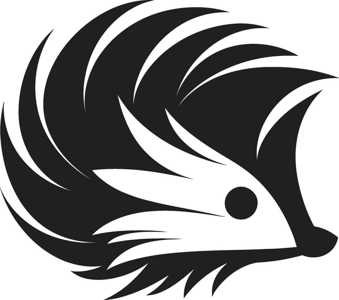 Majestic Spikiness Sleek Hedgehog Branding Artistic Hedgehog Symbol Monochromatic Beauty vector