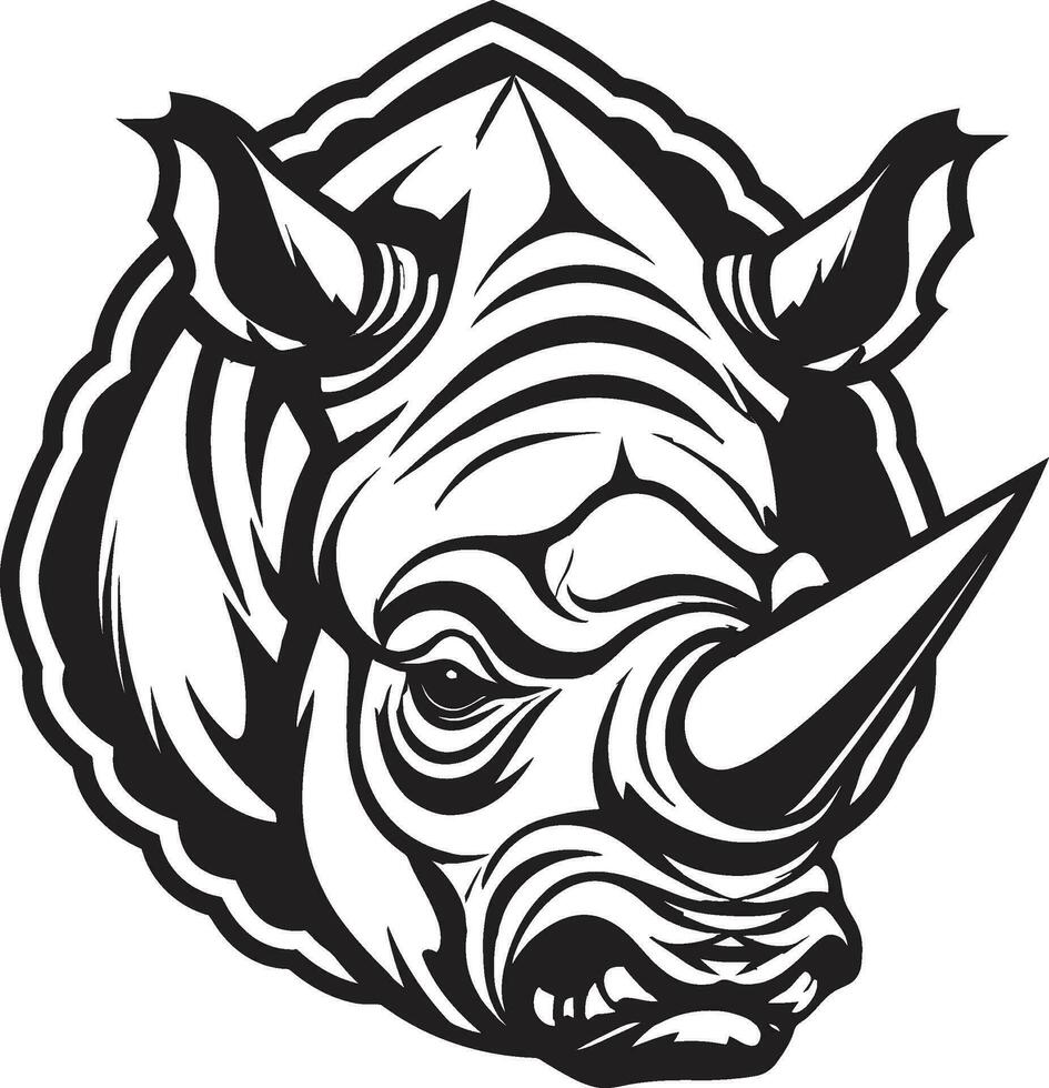 Harmony in the Savanna Rhino Icons Regal Melodic Tribute The Rhinos Lullaby Black Vector Logo in Harmonious Beauty