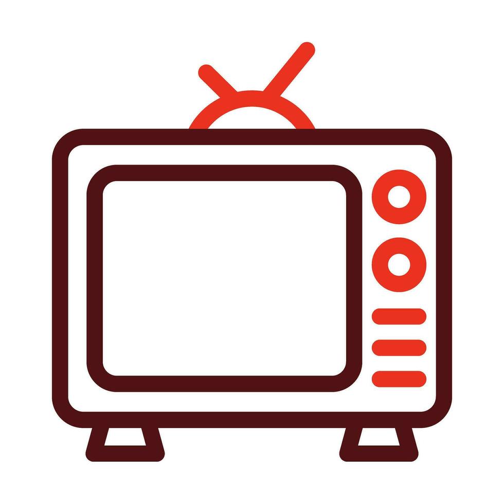 Television Vector Thick Line Two Color Icons For Personal And Commercial Use.
