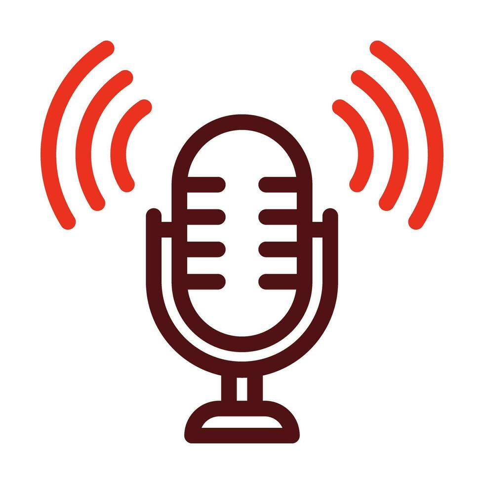Podcast Vector Thick Line Two Color Icons For Personal And Commercial Use.