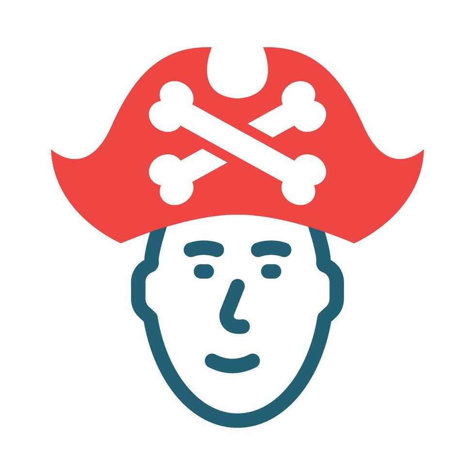 Pirate Vector Glyph Two Color Icon For Personal And Commercial Use.