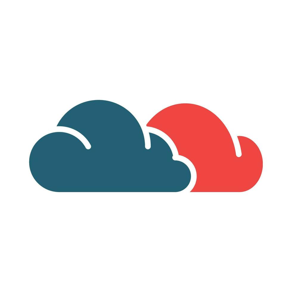 Cloud Vector Glyph Two Color Icon For Personal And Commercial Use.