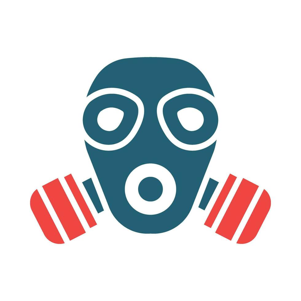 Gas Mask Vector Glyph Two Color Icon For Personal And Commercial Use.