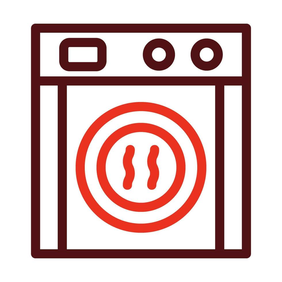 Clothes Dryer Vector Thick Line Two Color Icons For Personal And Commercial Use.