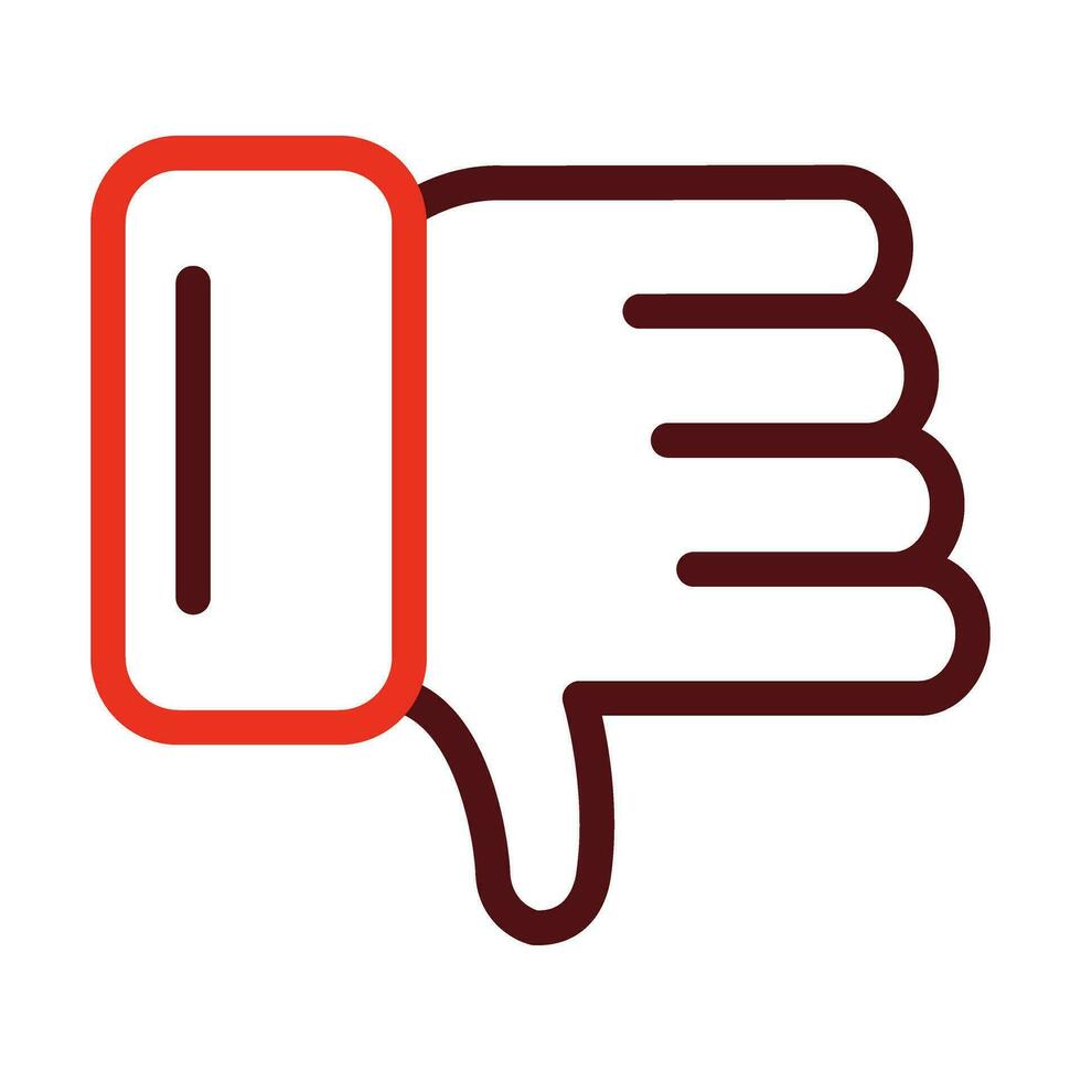 Thumbs Down Vector Thick Line Two Color Icons For Personal And Commercial Use.