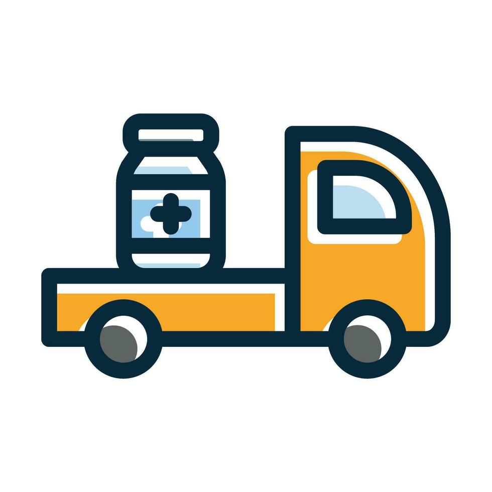 Vaccination Delivery Vector Thick Line Filled Dark Colors Icons For Personal And Commercial Use.