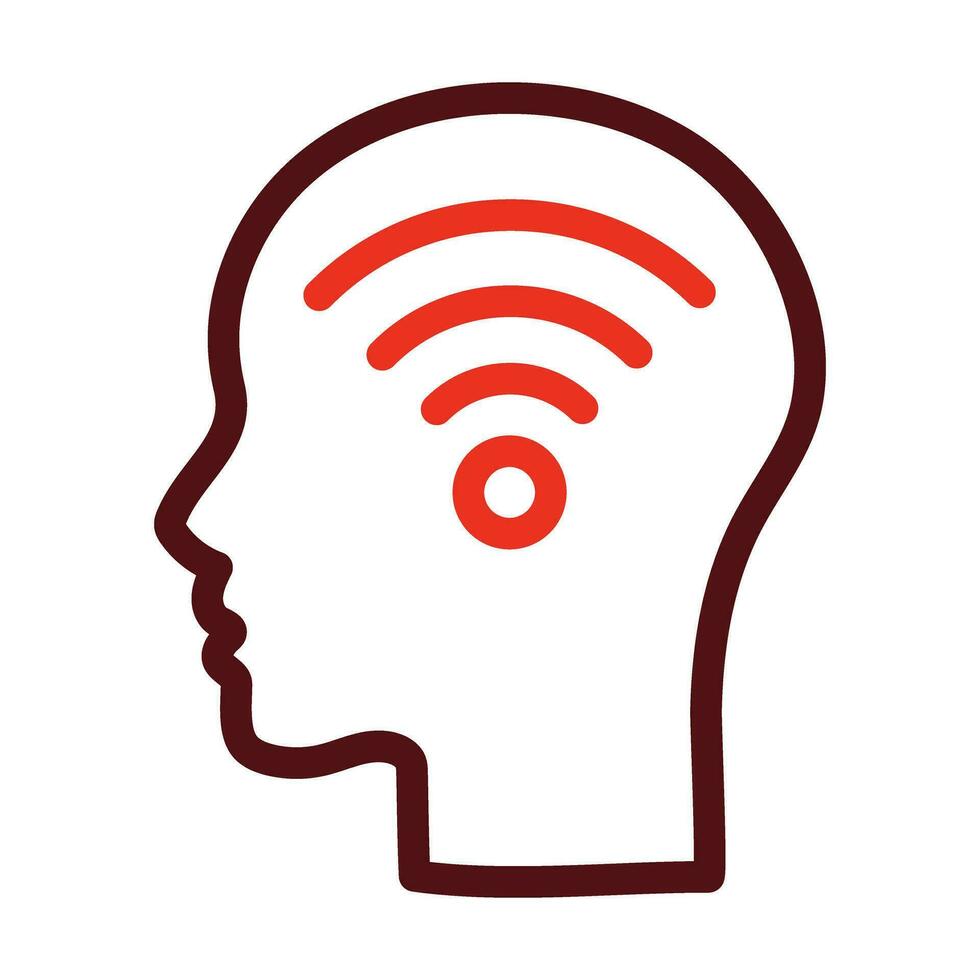 Head Vector Thick Line Two Color Icons For Personal And Commercial Use.