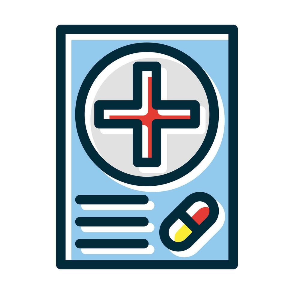 Prescription Vector Thick Line Filled Dark Colors Icons For Personal And Commercial Use.