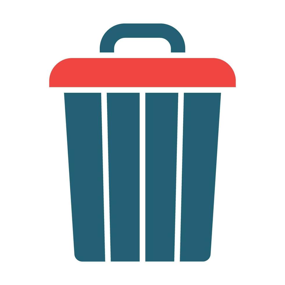 Trash Can Vector Glyph Two Color Icon For Personal And Commercial Use.