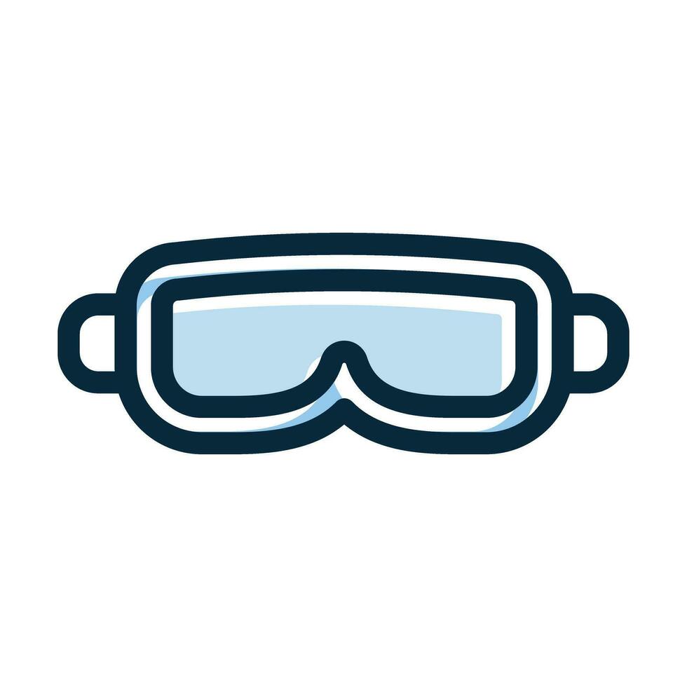 Goggles Vector Thick Line Filled Dark Colors Icons For Personal And Commercial Use.