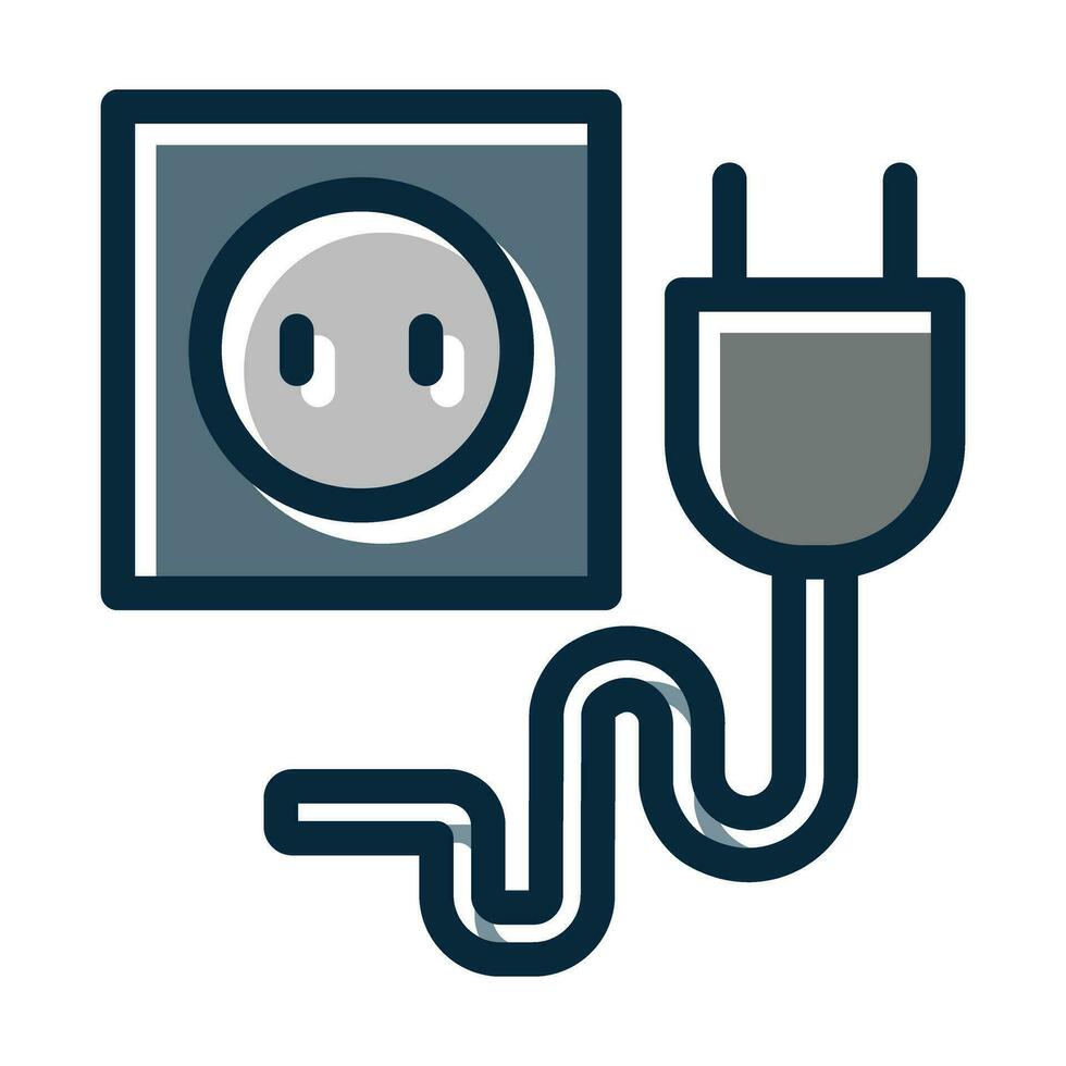 Plug Vector Thick Line Filled Dark Colors Icons For Personal And Commercial Use.
