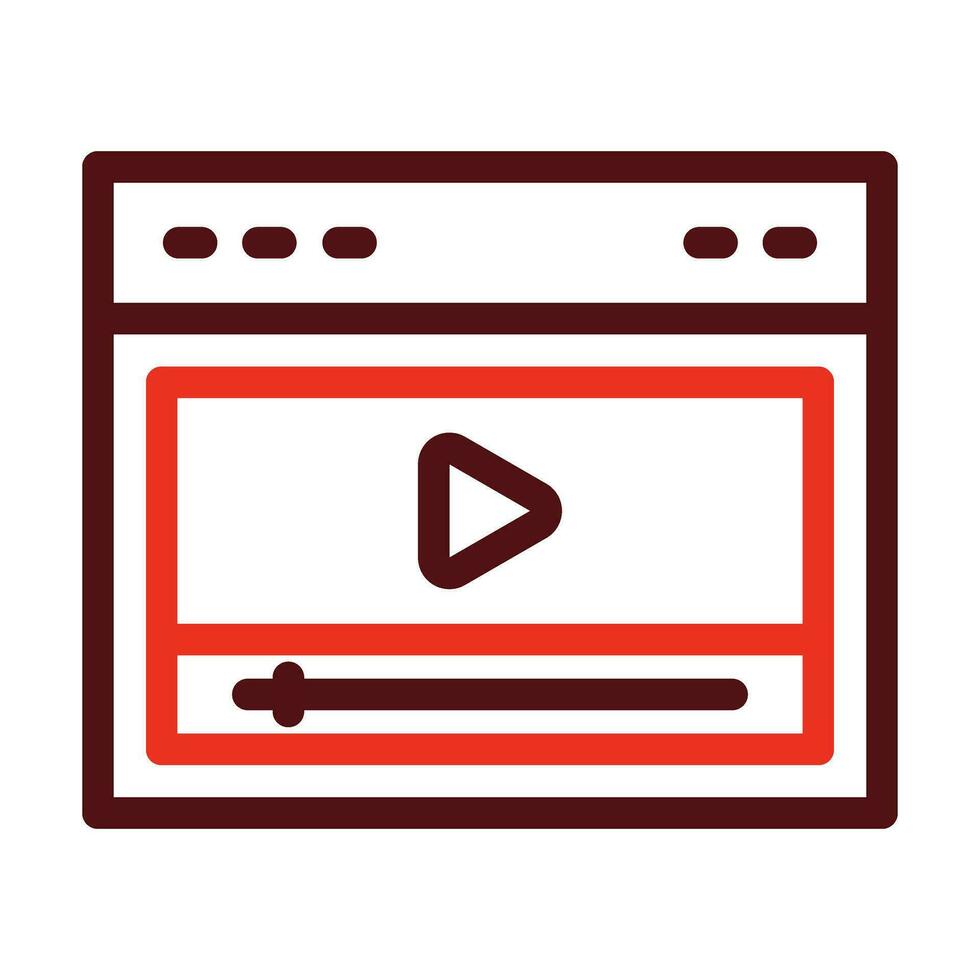 Video Player Vector Thick Line Two Color Icons For Personal And Commercial Use.
