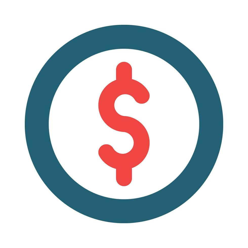 Dollar Coin Vector Glyph Two Color Icon For Personal And Commercial Use.