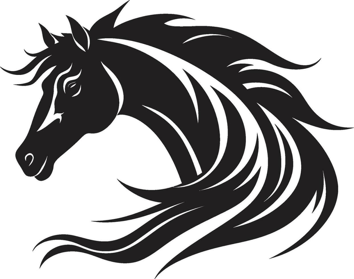 Majestic Muscles Black Vector Depiction of Equine Grace Riders Pride Monochrome Vector Art Celebrating Horses Nobility
