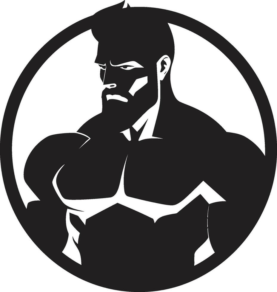 Iron Determination Black Vector of Flexing Achievement Pinnacle of Power Monochrome Vector Tribute to Bodybuilders Power