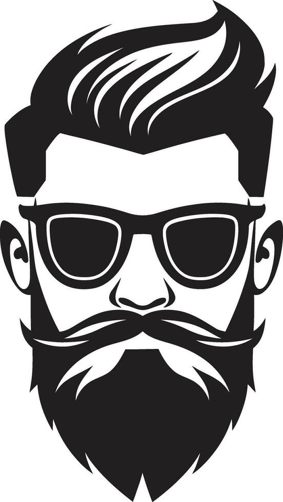 Indie Intuition Monochrome Vector Depiction of Hipster Sophistication Bearded Elegance Monochromatic Vector of a Hipster Trendsetter