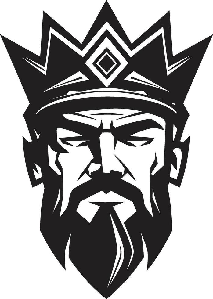 Majestic Monarchy Black Vector Portrait of Sovereign Dignity Monarchs Wisdom Monochromatic Vector Art Celebrating Regal Rule