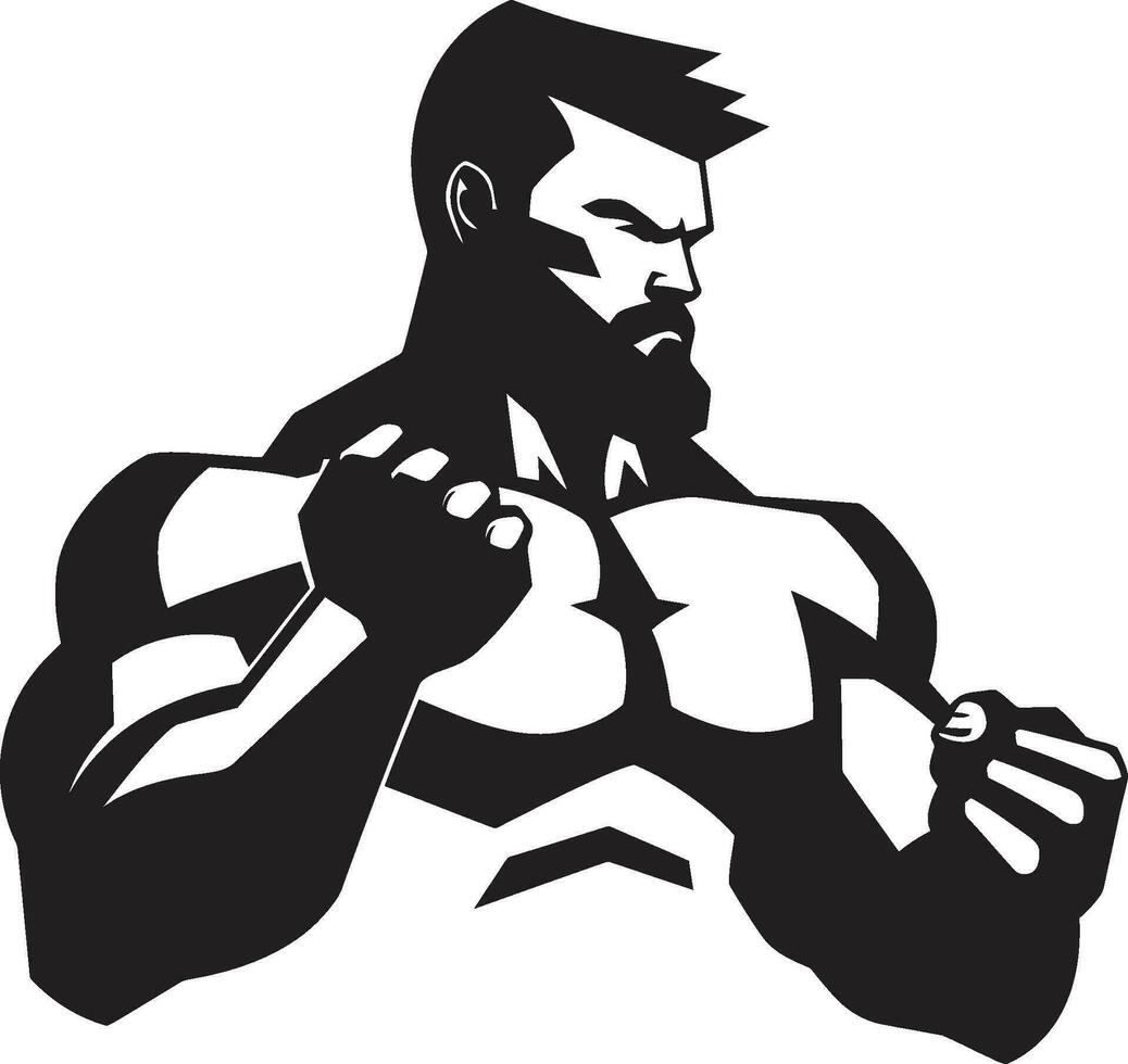 Pinnacle of Power Monochrome Vector Tribute to Bodybuilding Dominance Muscle Marvel Black Vector Depiction of Flexing Form