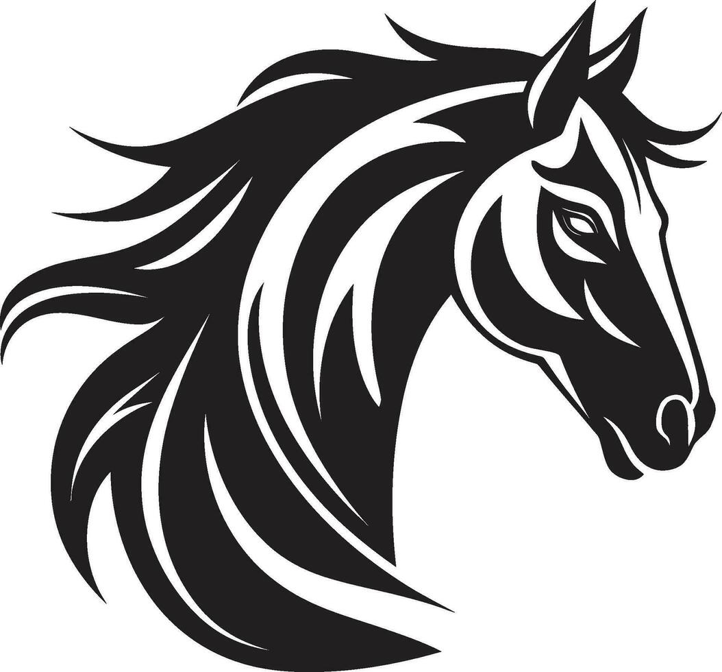 Equestrian Majesty Monochromatic Vector Art Celebrating Equine Beauty Powerful Strides Black Vector Portrait of the Galloping Horse