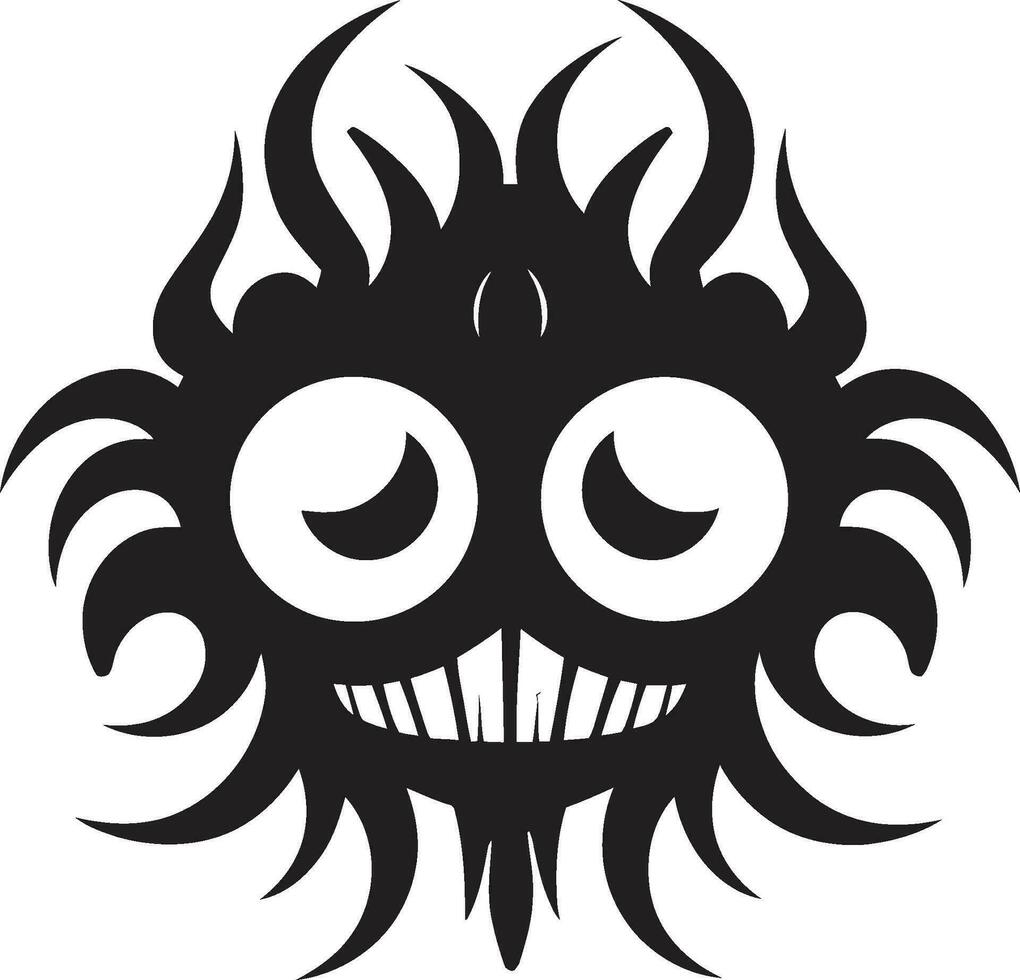 Sinister Conception Monochromatic Vector Showcasing Horrifying Beast Frightful Creation Black Vector Portrait of Unspeakable Terror