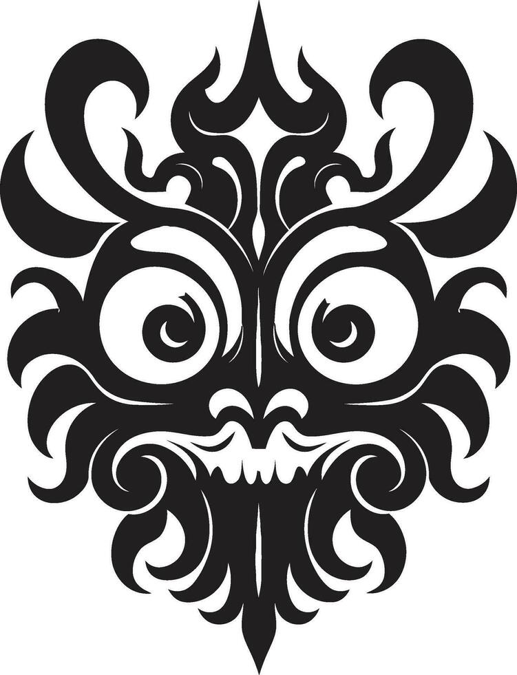 Blackened Terror Vector Art Celebrating the Monstrous Abyss Shadowed Beast Monochromatic Vector Depiction of Haunting Menace