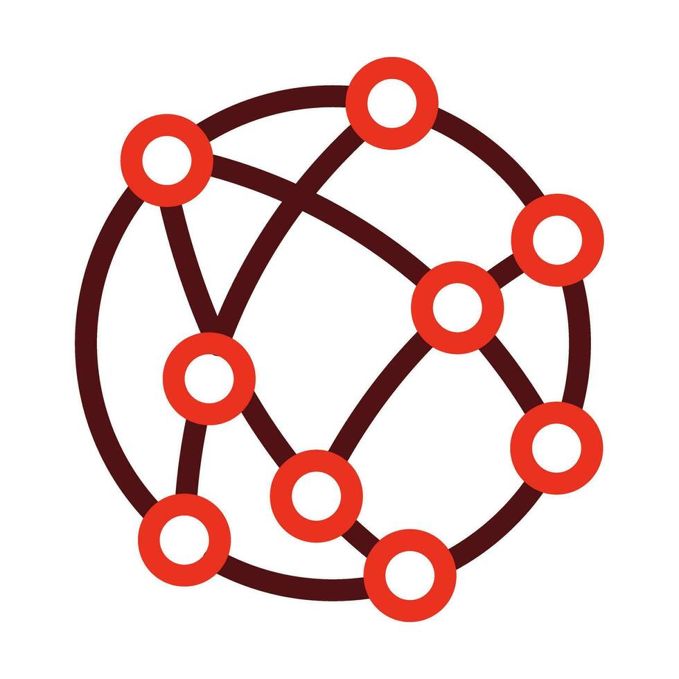 Networking Vector Thick Line Two Color Icons For Personal And Commercial Use.