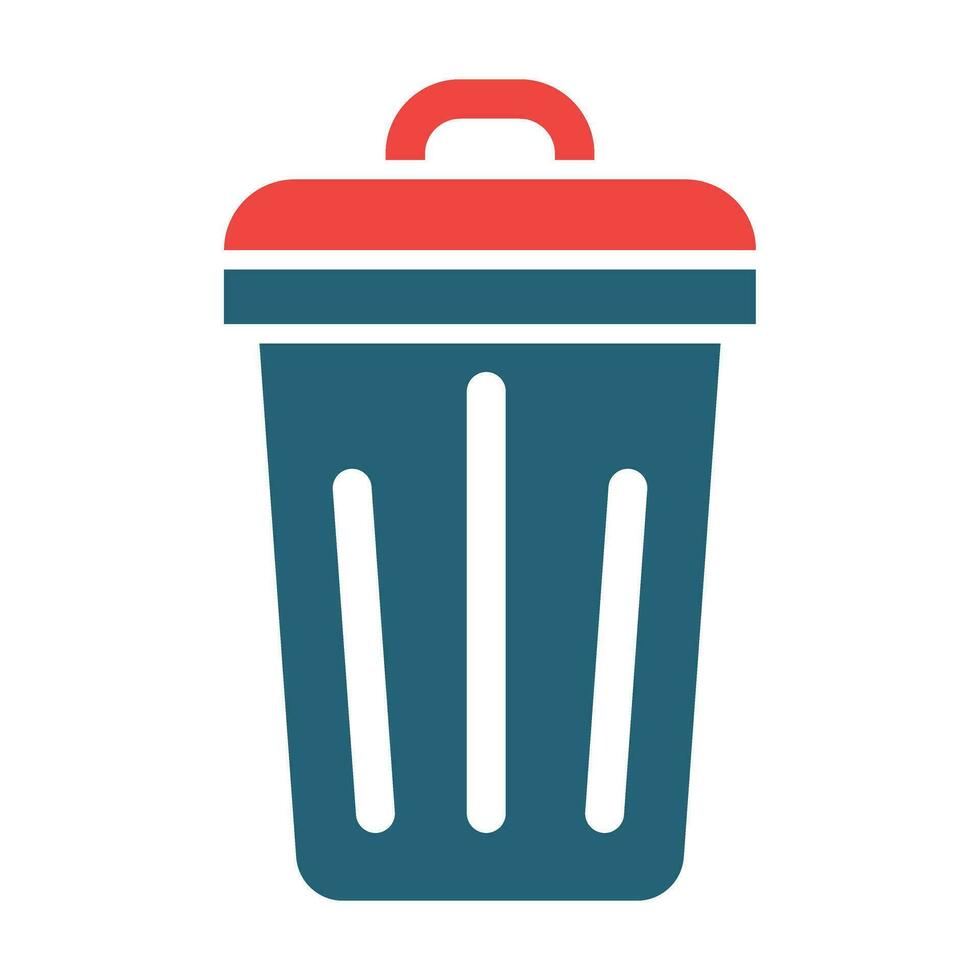 Dustbin Vector Glyph Two Color Icon For Personal And Commercial Use.