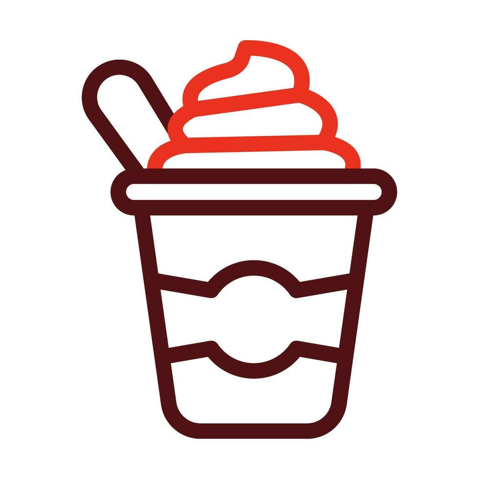 Yogurt Vector Thick Line Two Color Icons For Personal And Commercial Use.