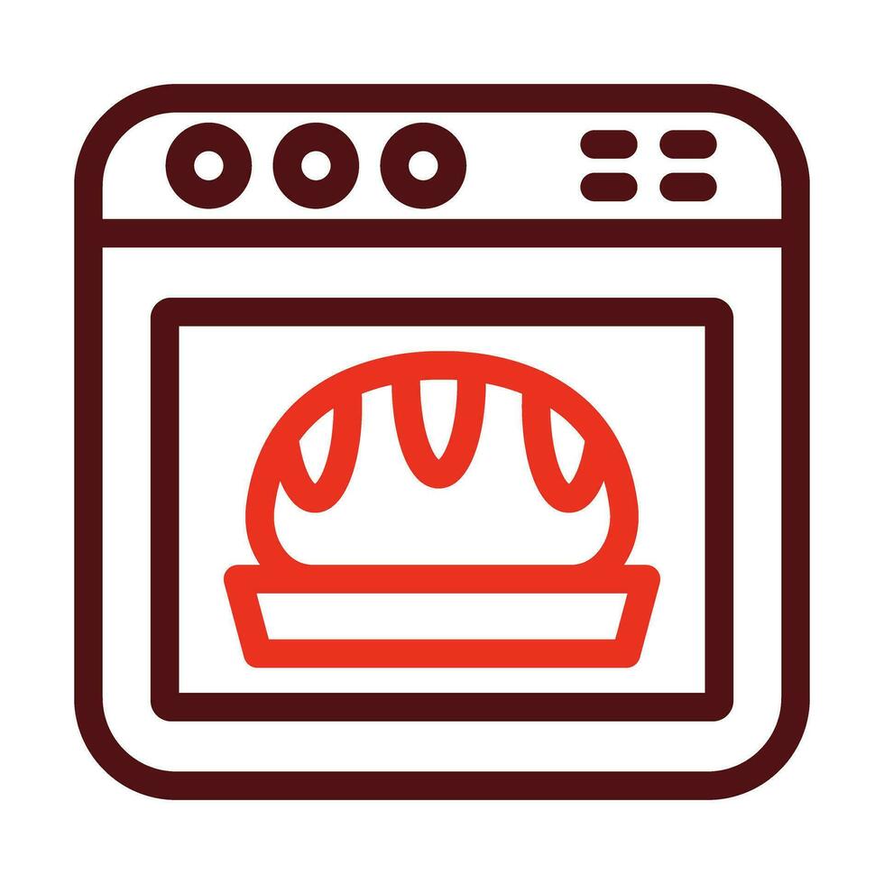 Oven Vector Thick Line Two Color Icons For Personal And Commercial Use.