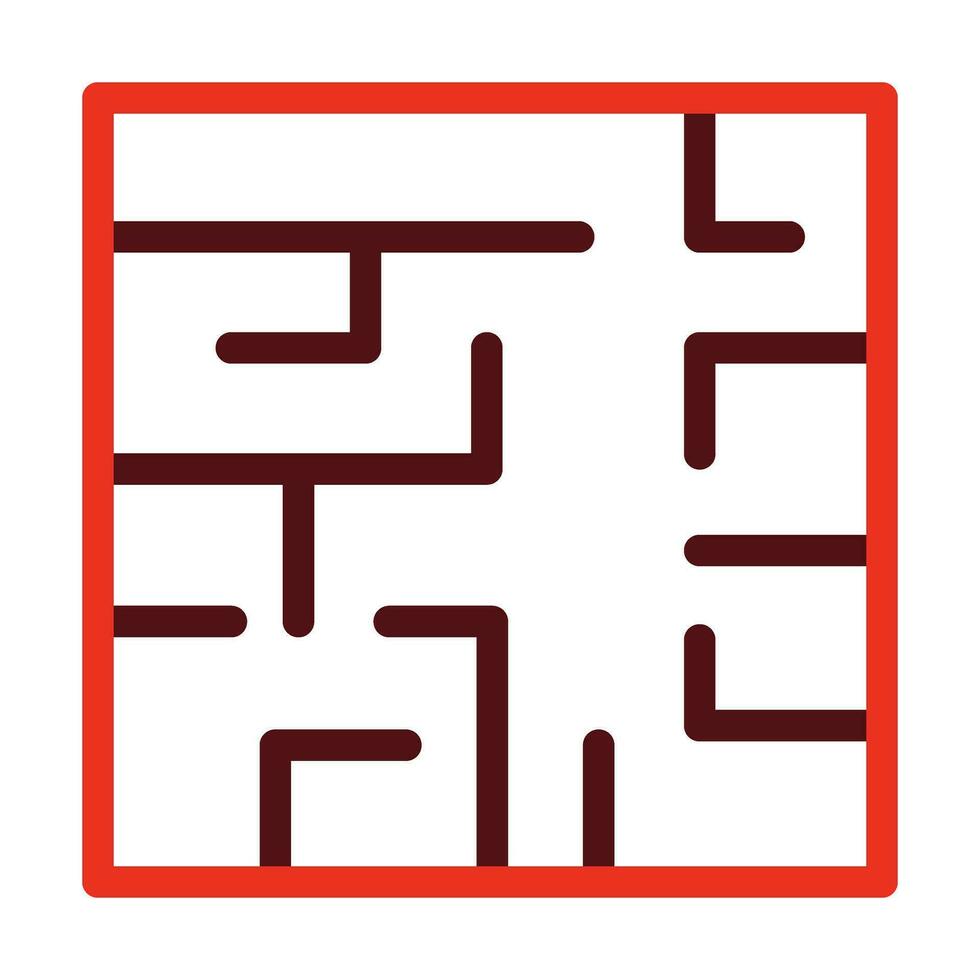 Evacuation Plan Vector Thick Line Two Color Icons For Personal And Commercial Use.