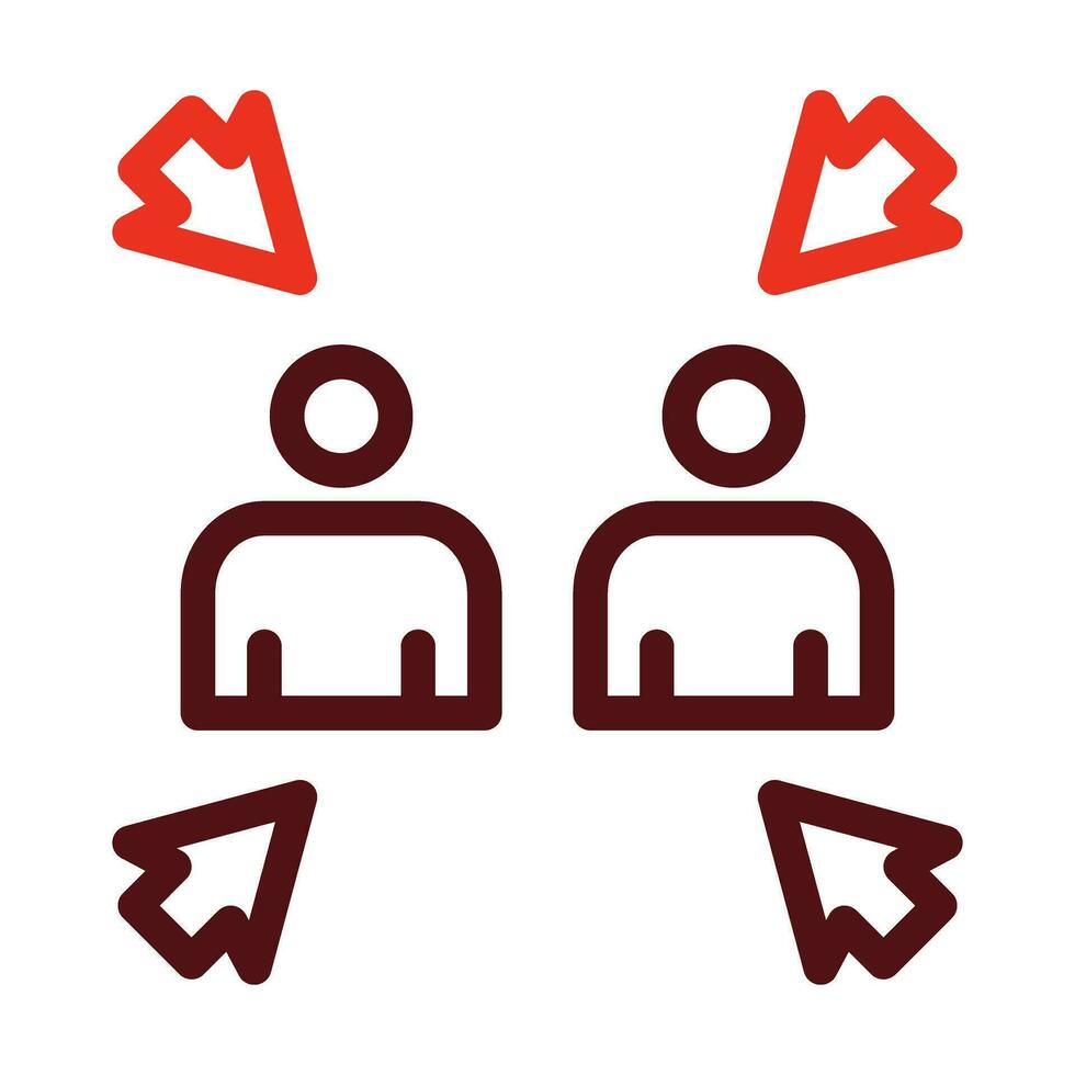 Meeting Point Vector Thick Line Two Color Icons For Personal And Commercial Use.
